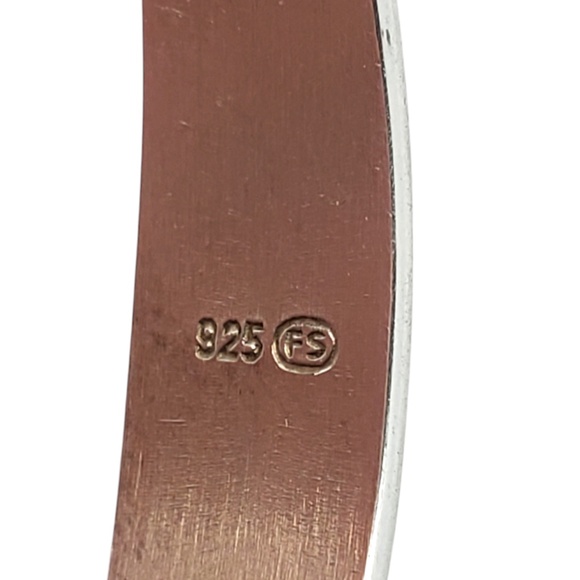 Sterling Silver Green Chrysoprase Gemstone Hinged Bangle Bracelet #20645 - Picture 10 of 10